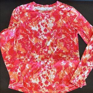 Silver Bait Red and Pink Graphic Long Sleeve Rashguard size Small
